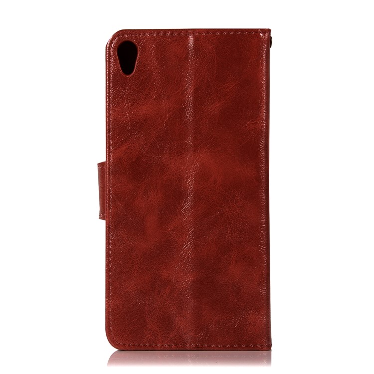 Premium Vintage PU Leather Wallet Protective Case for Sony Xperia L1 - Wine Red-3