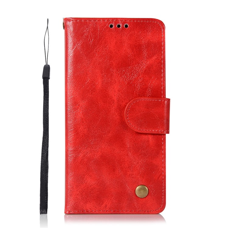 Premium Vintage PU Leather Wallet Case Cover Shell for Sony Xperia L1 - Red-2