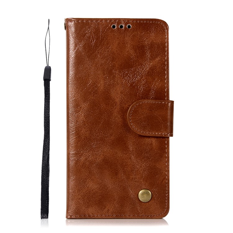 Premium Vintage PU Leather Wallet Stand Shell Case for Sony Xperia L1 - Coffee-2