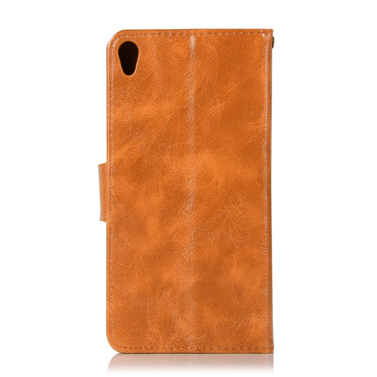 Premium Vintage PU Leather Wallet Cover Shell for Sony Xperia L1 - Brown-3