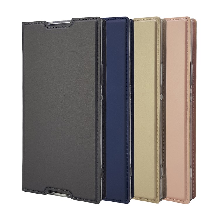 Magnetischer Adsorption Stand Leder Kartenhalter Abdeckung Zubehör Für Sony Xperia XA1 - Schwarz-12