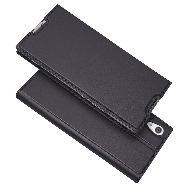 Magnetischer Adsorption Stand Leder Kartenhalter Abdeckung Zubehör Für Sony Xperia XA1 - Schwarz-2