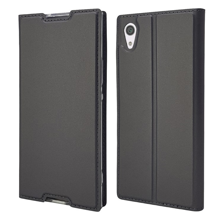 Magnetischer Adsorption Stand Leder Kartenhalter Abdeckung Zubehör Für Sony Xperia XA1 - Schwarz-3