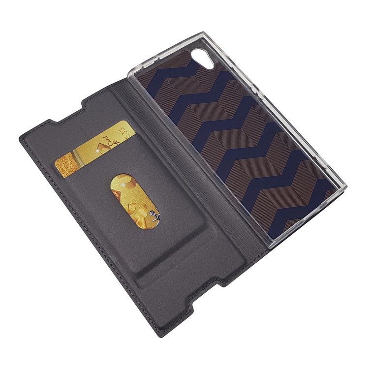 Magnetischer Adsorption Stand Leder Kartenhalter Abdeckung Zubehör Für Sony Xperia XA1 - Schwarz-7