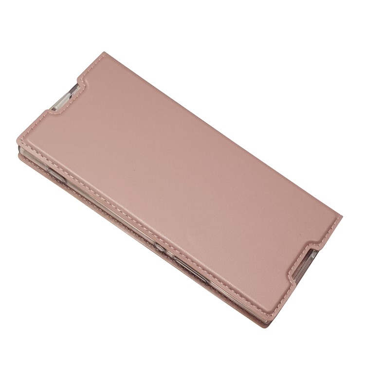 Magnetic Adsorption Stand Leather Card Holder Phone Casing for Sony Xperia XA1 - Rose Gold-5