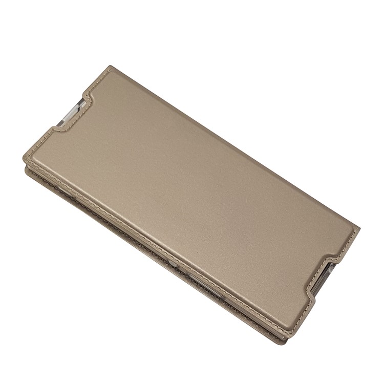 For Sony Xperia XA1 Magnetic Adsorption Stand Leather Card Holder Protective Case - Gold-4