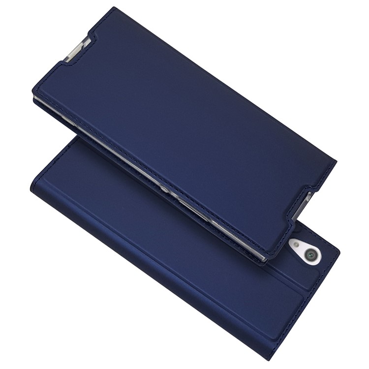 Magnetic Adsorption Leather Card Holder Cover with Stand for Sony Xperia XA1 - Dark Blue-2