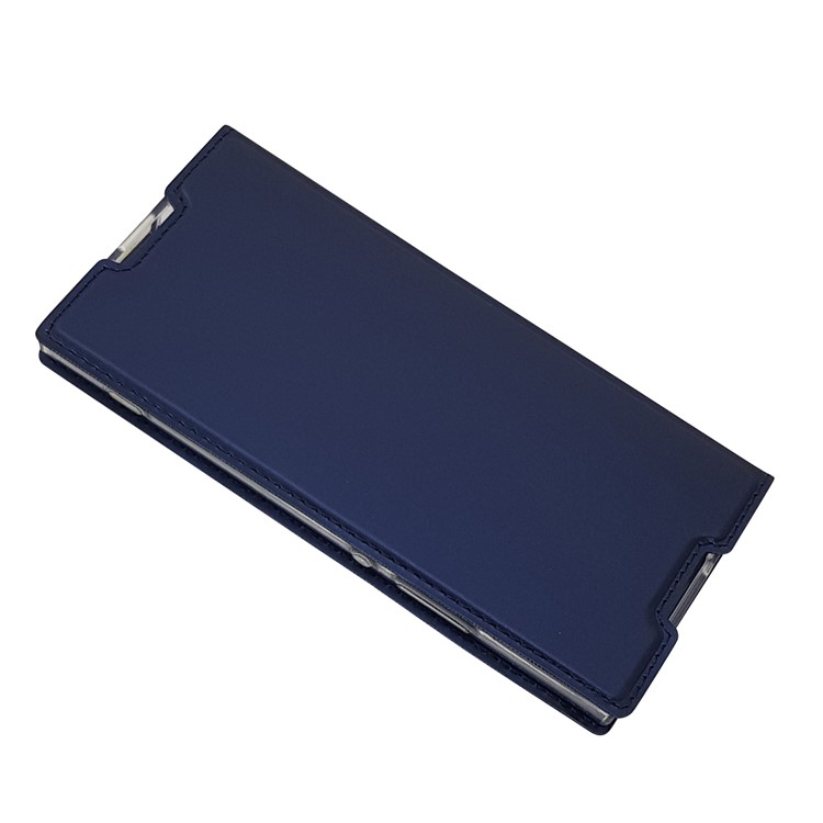 Magnetic Adsorption Leather Card Holder Cover with Stand for Sony Xperia XA1 - Dark Blue-4