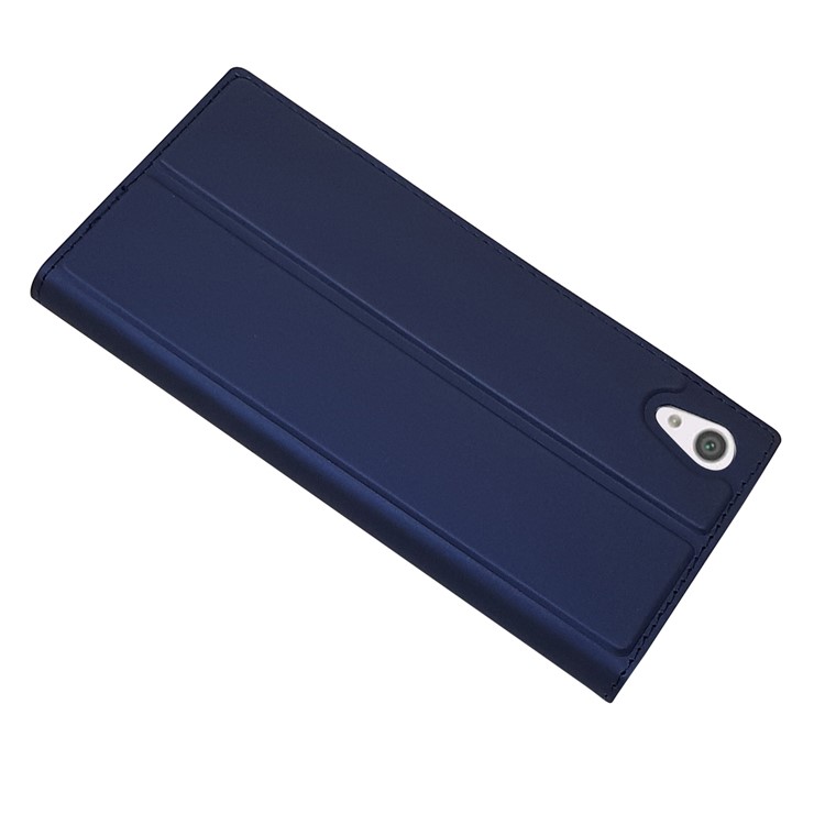 Magnetic Adsorption Leather Card Holder Cover with Stand for Sony Xperia XA1 - Dark Blue-5