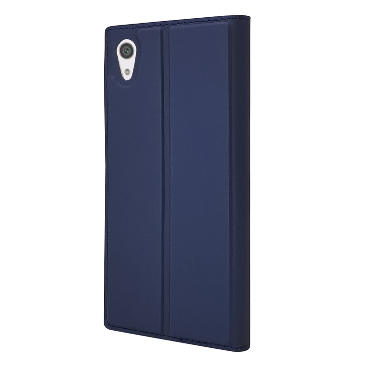 Magnetic Adsorption Leather Card Holder Cover with Stand for Sony Xperia XA1 - Dark Blue-9