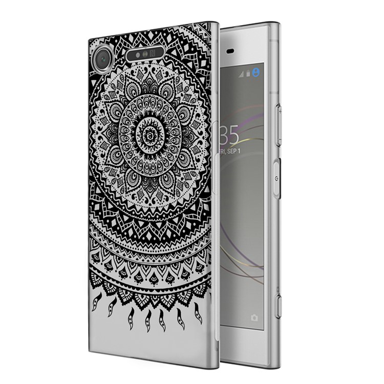 Mandala Flower TPU + PC Hybrid Back Phone Case for Sony Xperia XZ1 - Black-1