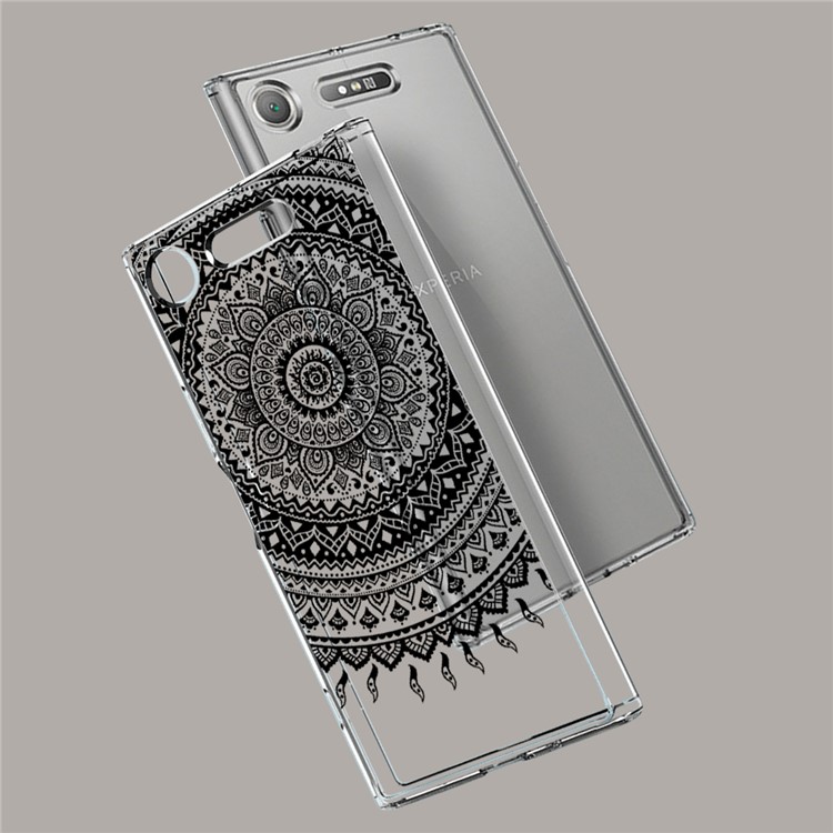 Mandala Flower TPU + PC Hybrid Back Phone Case for Sony Xperia XZ1 - Black-4