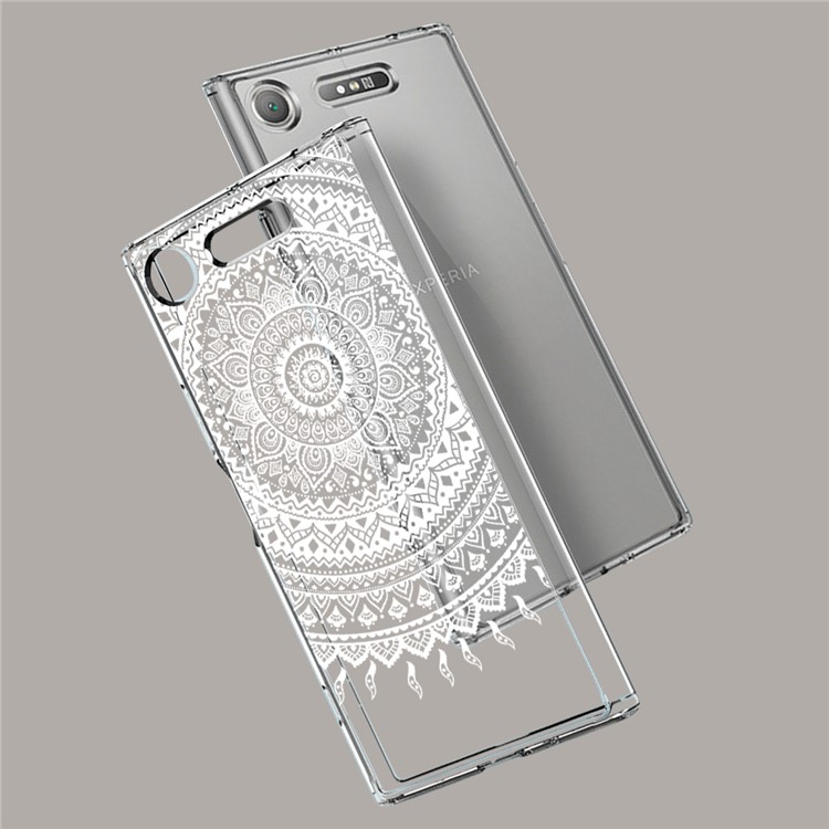 Mandala Flower TPU + PC Hybrid Mobile Shell for Sony Xperia XZ1 - White-4