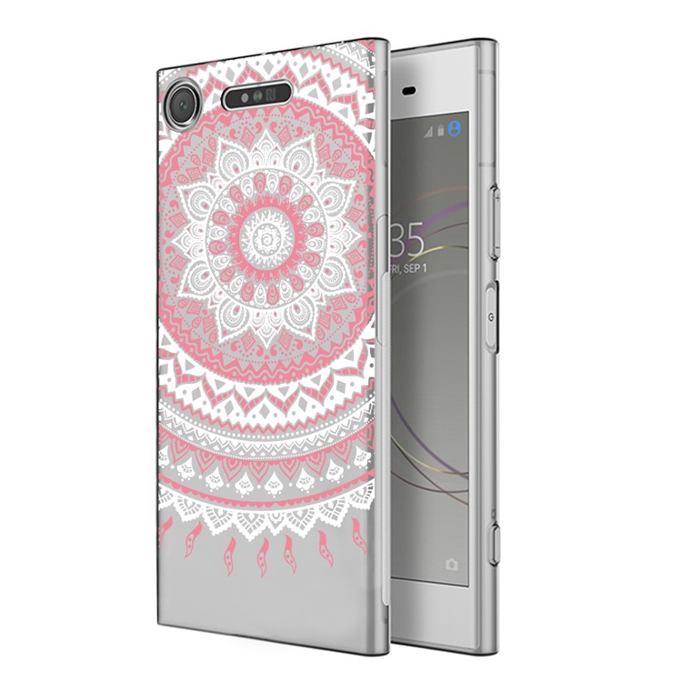 Mandala Flower TPU + PC Hybrid Cell Phone Cover for Sony Xperia XZ1 - Pink-1