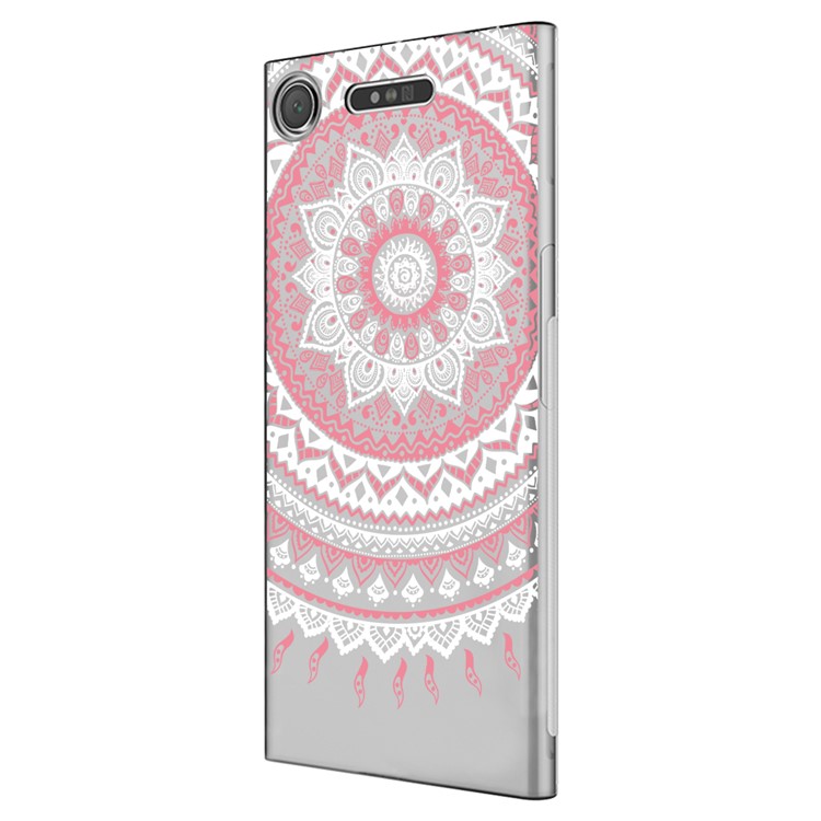 Mandala Flower TPU + PC Hybrid Cell Phone Cover for Sony Xperia XZ1 - Pink-2