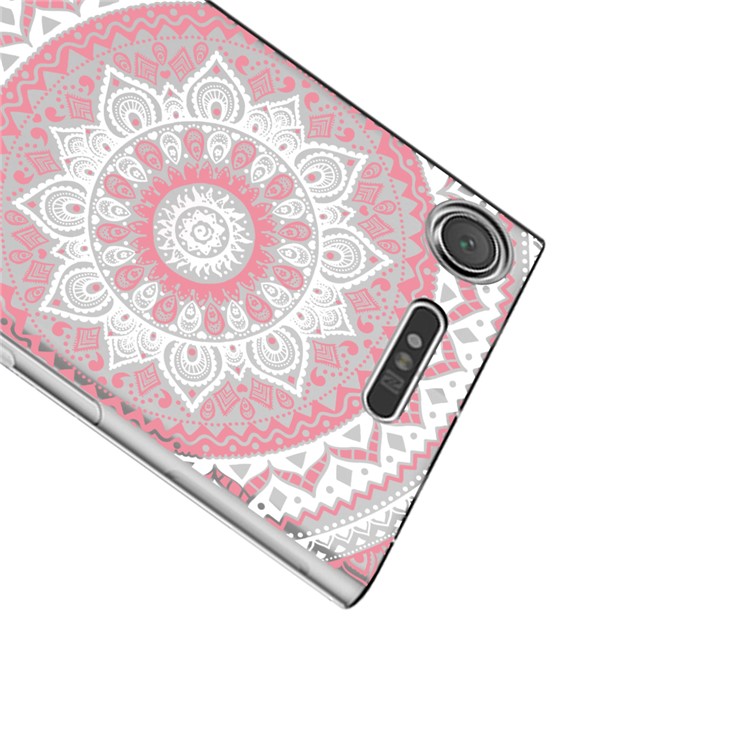 Mandala Flower TPU + PC Hybrid Cell Phone Cover for Sony Xperia XZ1 - Pink-3