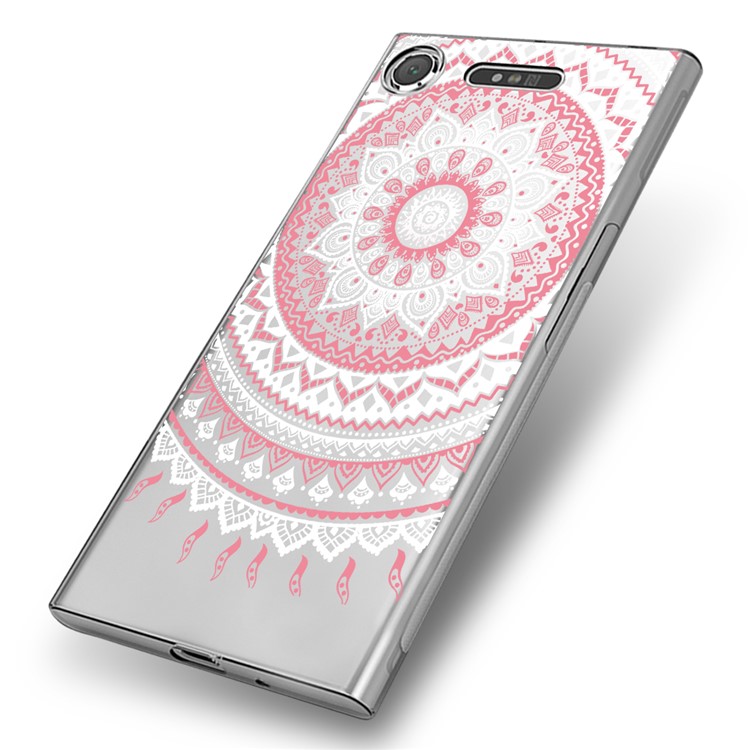 Mandala Flower TPU + PC Hybrid Cell Phone Cover for Sony Xperia XZ1 - Pink-5
