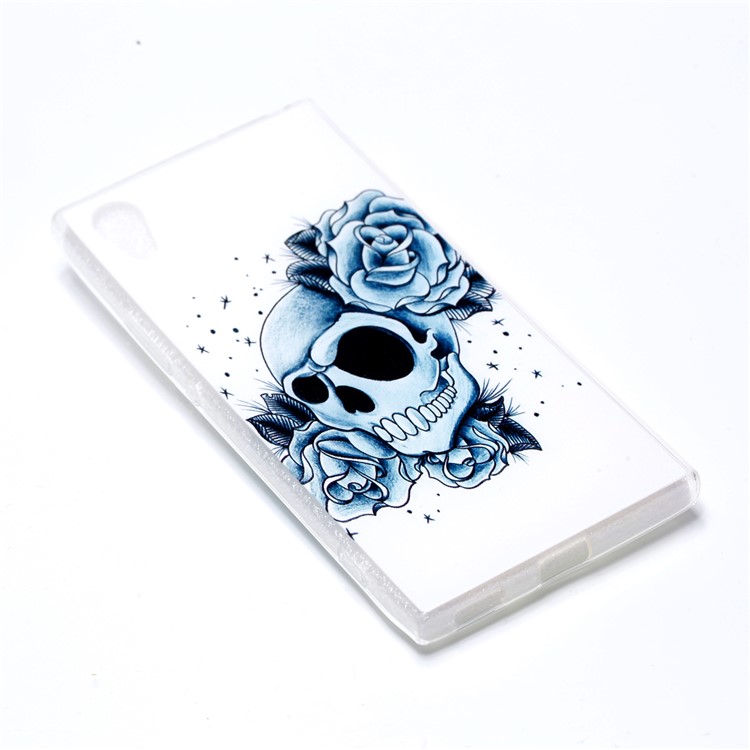 Pattern Printing TPU Gel Case for Sony Xperia XA1 - Skull Pattern-3