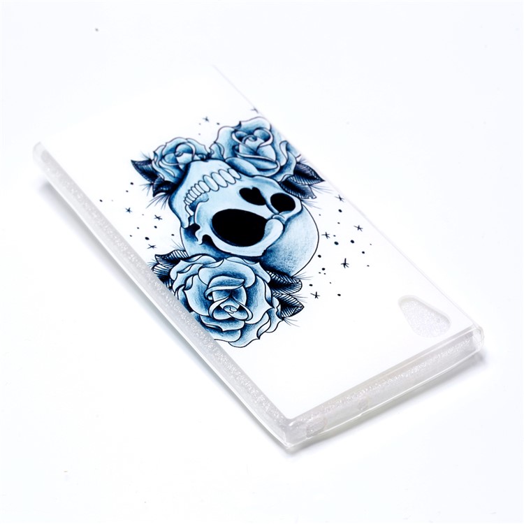 Pattern Printing TPU Gel Case for Sony Xperia XA1 - Skull Pattern-4