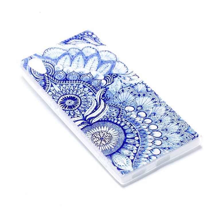 Pattern Printing TPU Case Phone Shell for Sony Xperia XA1 - Flower Pattern-3