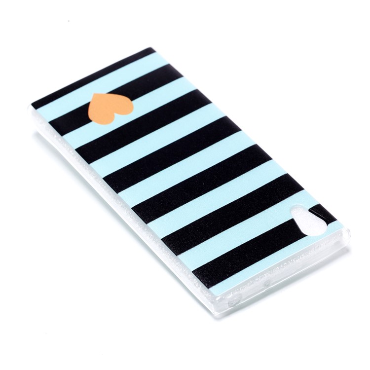 Pattern Printing TPU Case Cover Shell for Sony Xperia XA1 - Heart and Stripes-4