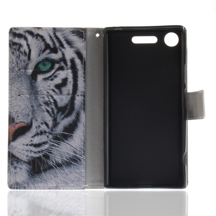 For Sony Xperia XZ1 Pattern Printing PU Leather Stand Case - Tiger Pattern-10