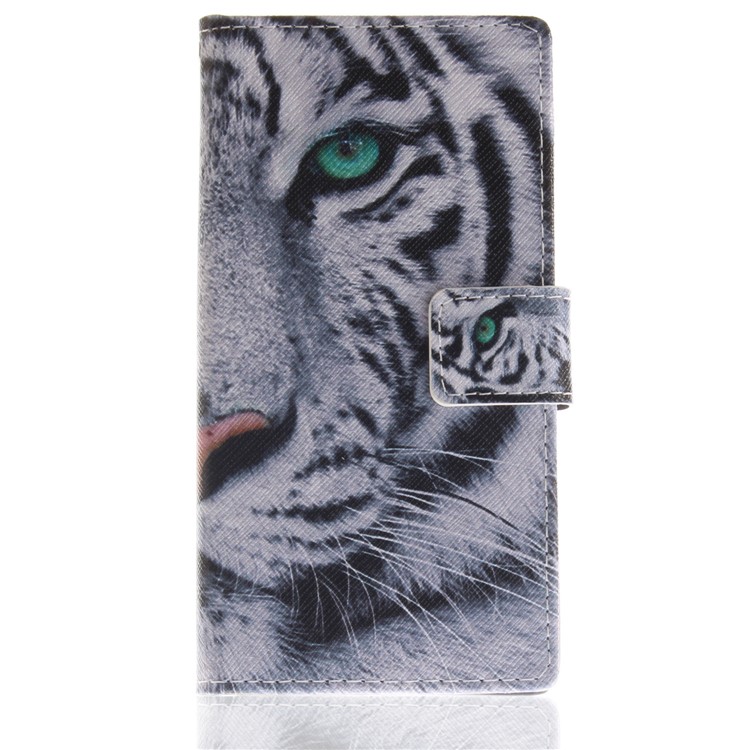 For Sony Xperia XZ1 Pattern Printing PU Leather Stand Case - Tiger Pattern-2
