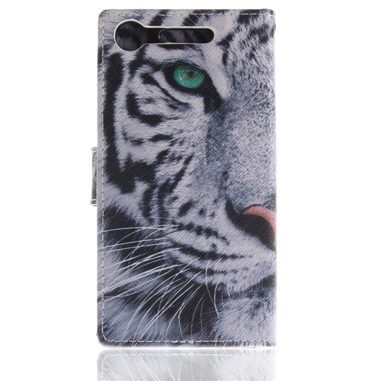 For Sony Xperia XZ1 Pattern Printing PU Leather Stand Case - Tiger Pattern-3