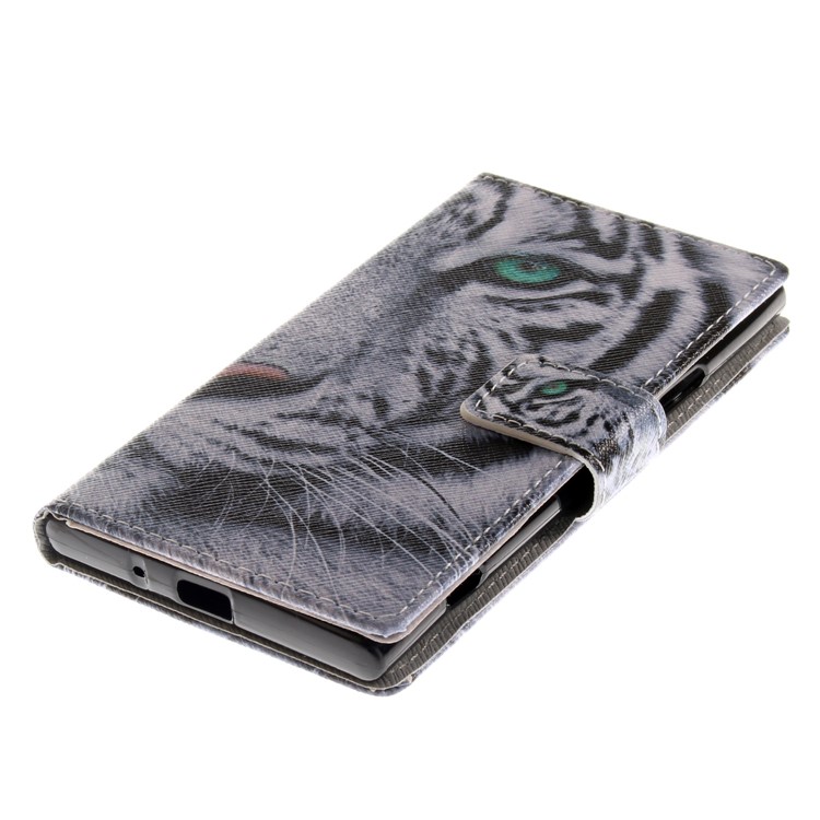 For Sony Xperia XZ1 Pattern Printing PU Leather Stand Case - Tiger Pattern-4