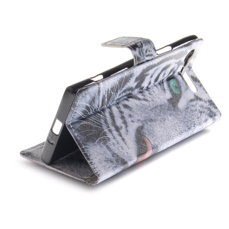 For Sony Xperia XZ1 Pattern Printing PU Leather Stand Case - Tiger Pattern-7