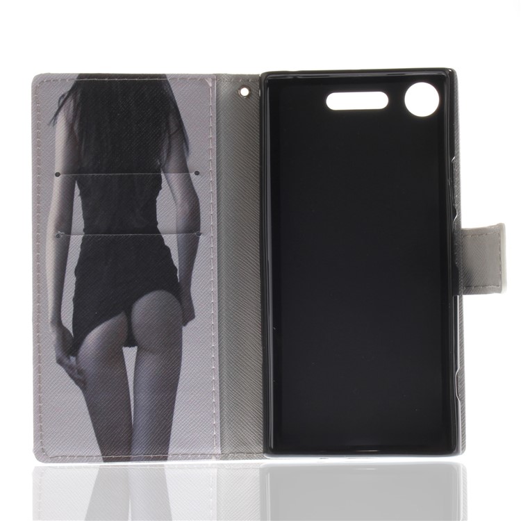 For Sony Xperia XZ1 Pattern Printing PU Leather Stand Mobile Flip Case - Beauty Pattern-10