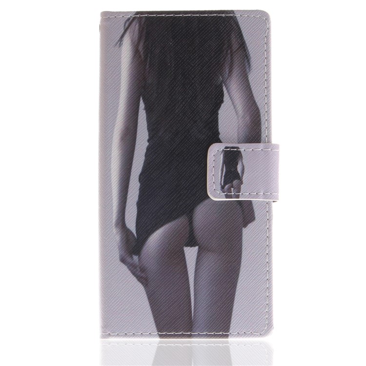 For Sony Xperia XZ1 Pattern Printing PU Leather Stand Mobile Flip Case - Beauty Pattern-2