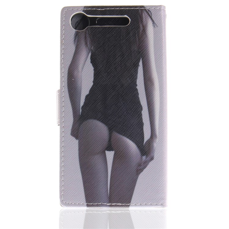 For Sony Xperia XZ1 Pattern Printing PU Leather Stand Mobile Flip Case - Beauty Pattern-3