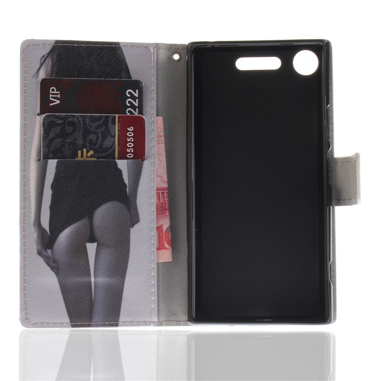 For Sony Xperia XZ1 Pattern Printing PU Leather Stand Mobile Flip Case - Beauty Pattern-9