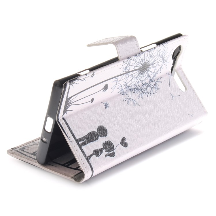 Pattern Printing PU Leather Stand Case for Sony Xperia XZ1 - Dandelion and Lovers-7