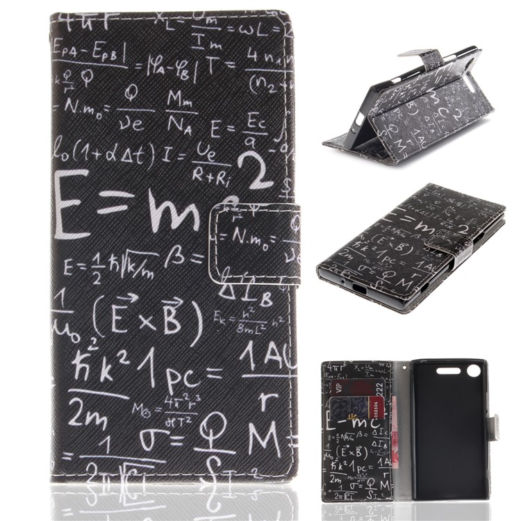 For Sony Xperia XZ1 Pattern Printing PU Leather Stand Protective Phone Case - Formula-1