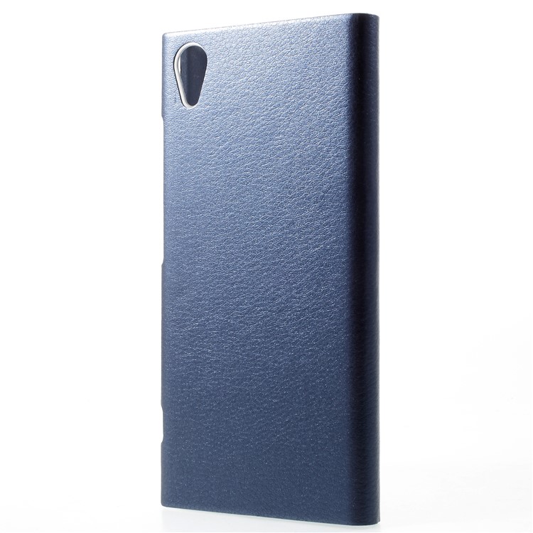 Flip Leather Phone Accessory with View Window for Sony Xperia XA1 Plus - Dark Blue-3