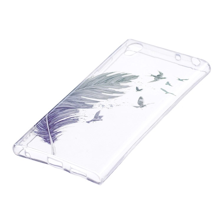 Pattern Printing IMD TPU Mobile Phone Case for Sony Xperia L1 - Feather Pattern-2