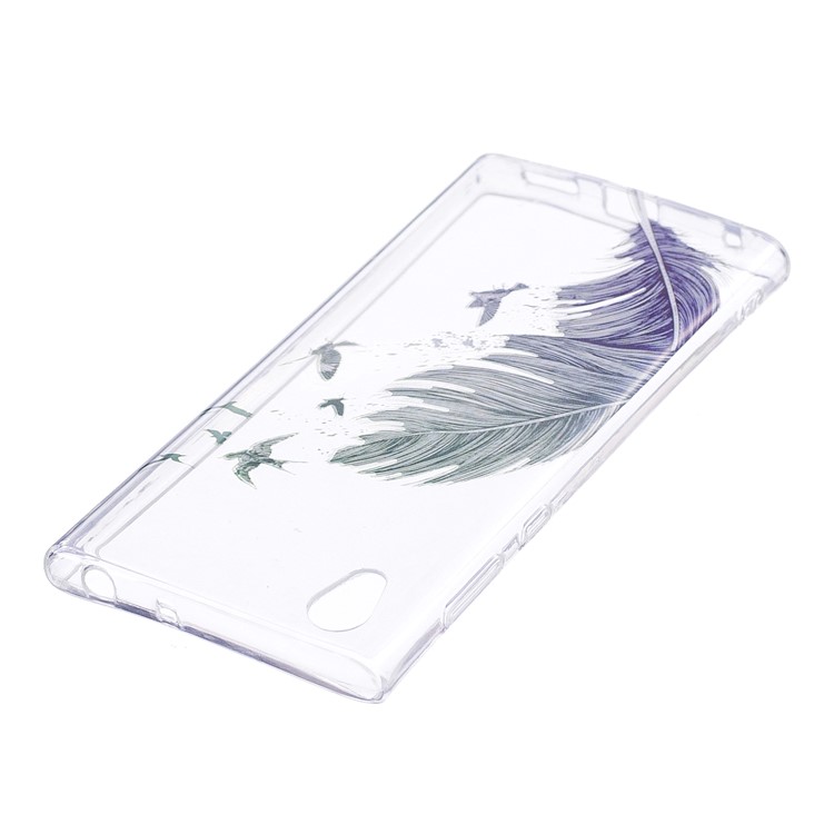 Pattern Printing IMD TPU Mobile Phone Case for Sony Xperia L1 - Feather Pattern-3