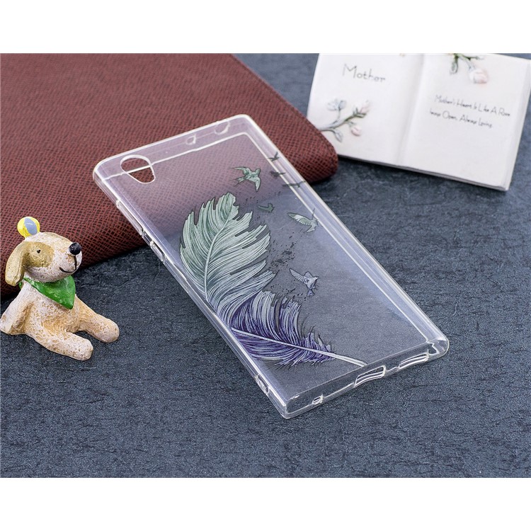 Pattern Printing IMD TPU Mobile Phone Case for Sony Xperia L1 - Feather Pattern-4