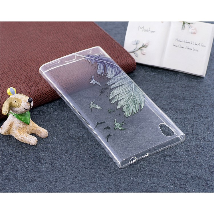 Pattern Printing IMD TPU Mobile Phone Case for Sony Xperia L1 - Feather Pattern-5