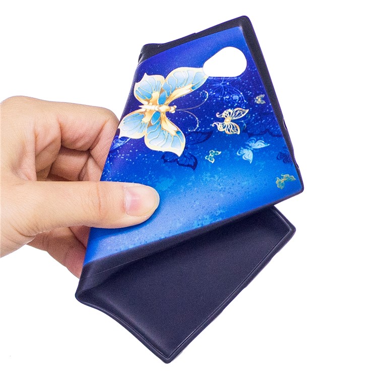 Embossment Pattern TPU Mobile Phone Casing Accessory for Sony Xperia L1 - Blue Butterflies-5