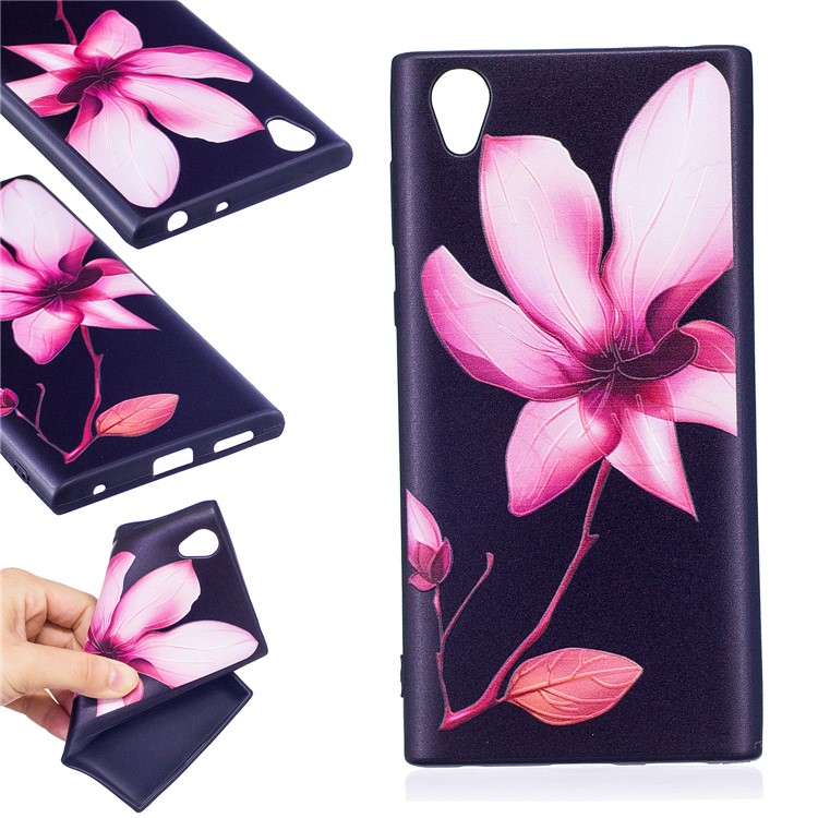 Embossment Pattern TPU Mobile Phone Accessory Case for Sony Xperia L1 - Pretty Flower-1