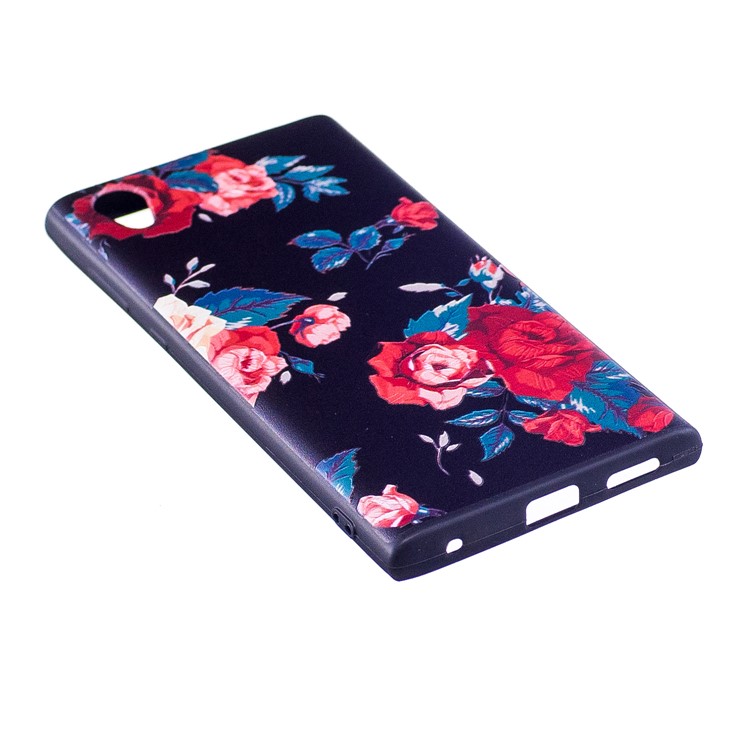 Embossment Pattern TPU Mobile Phone Shell Accessory for Sony Xperia L1 - Blooming Flowers-3
