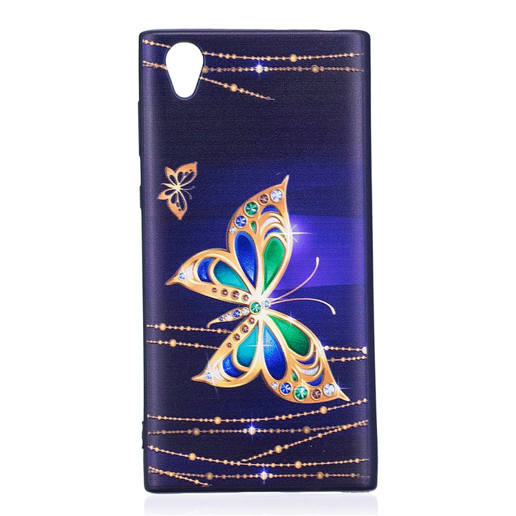 Embossment Pattern TPU Mobile Phone Accessory Shell for Sony Xperia L1 - Elegant Butterflies-2