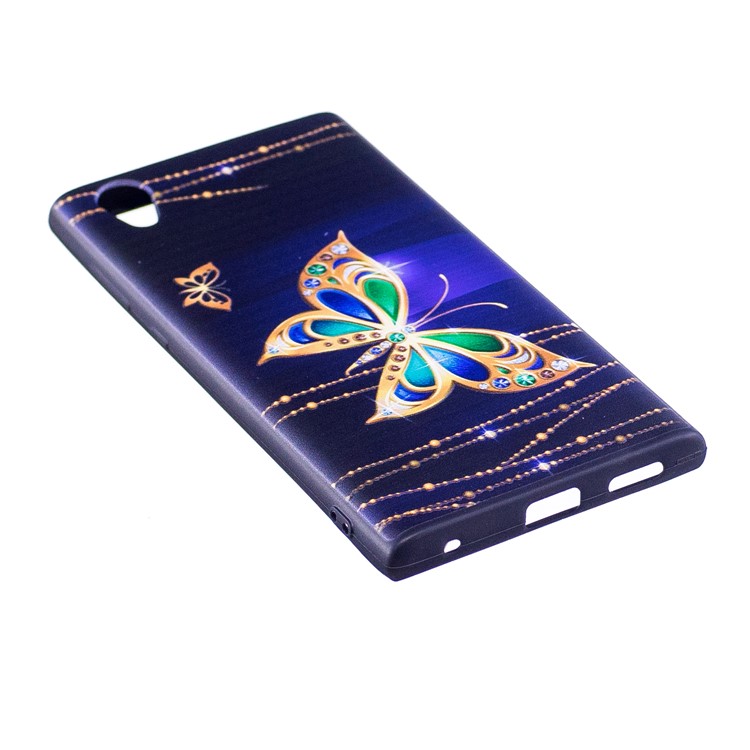 Embossment Pattern TPU Mobile Phone Accessory Shell for Sony Xperia L1 - Elegant Butterflies-3