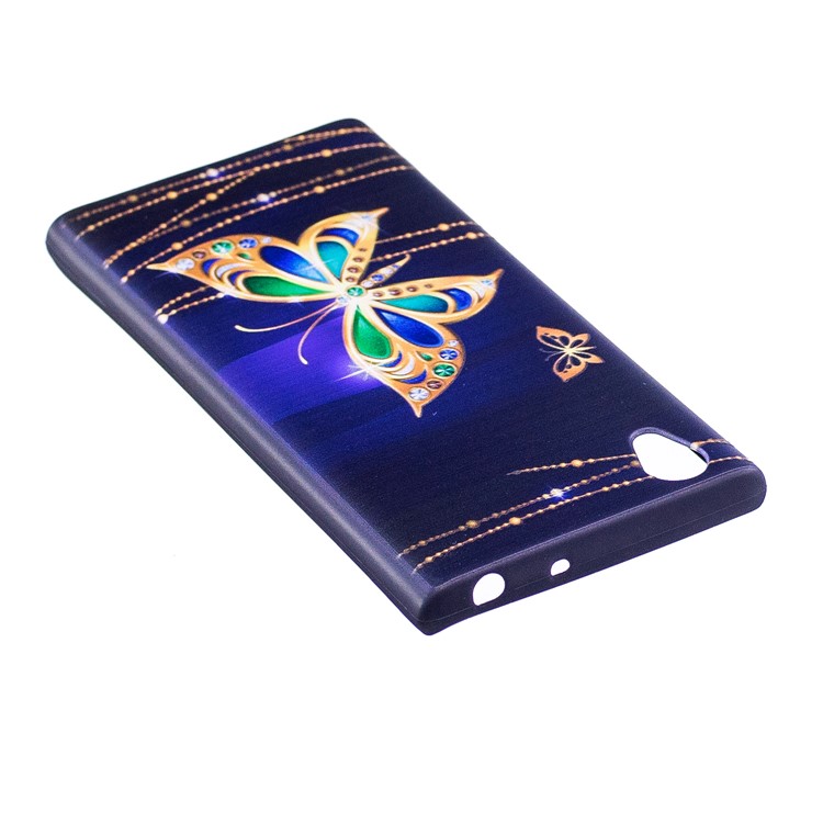 Embossment Pattern TPU Mobile Phone Accessory Shell for Sony Xperia L1 - Elegant Butterflies-4