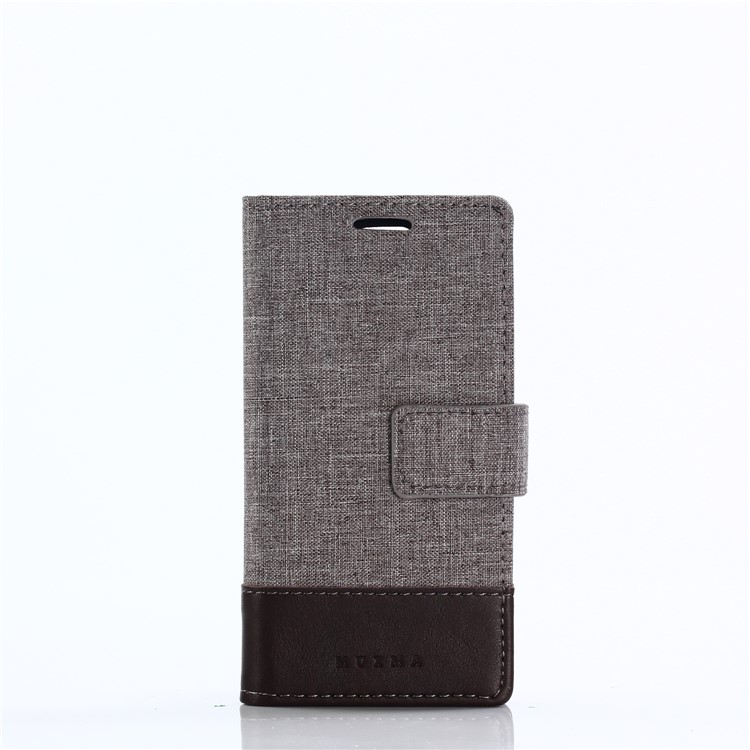 MUXMA PU Leather Splicing Canvas Wallet Case Shell with Stand for Sony Xperia XZ1 Compact - Brown-12