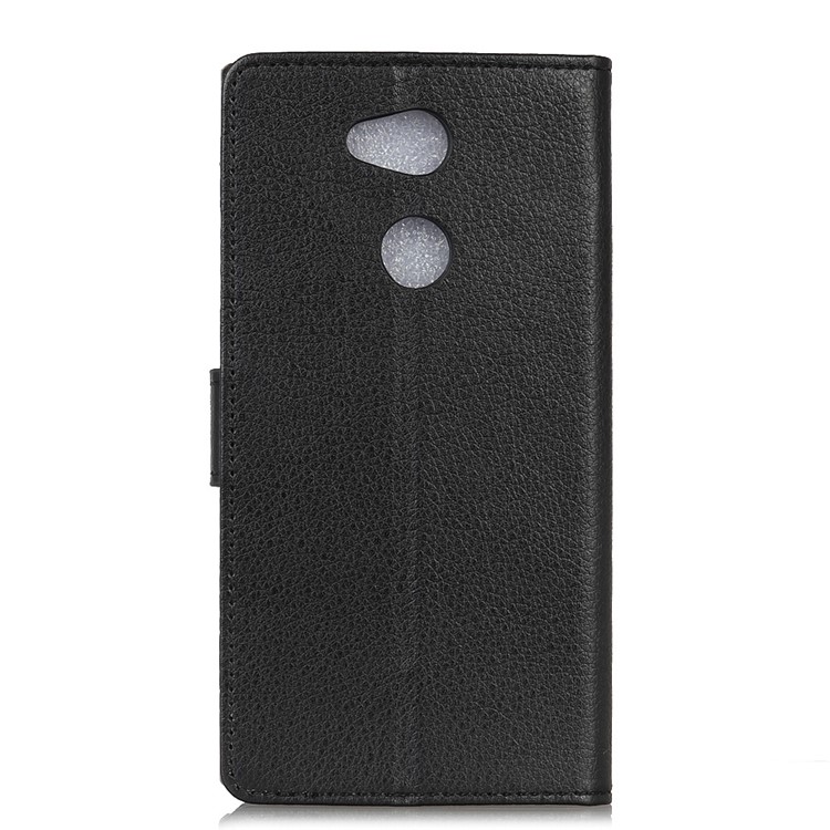 Litchi Skin PU Leather Wallet Stand Phone Shell for Sony Xperia L2 - Black-2