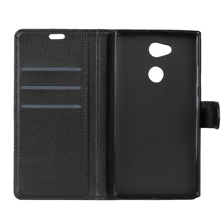 Litchi Skin PU Leather Wallet Stand Phone Shell for Sony Xperia L2 - Black-5